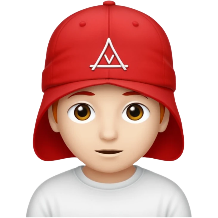 Red cap with no person wearing it that says "I AM IN A CULT" in white text emoji