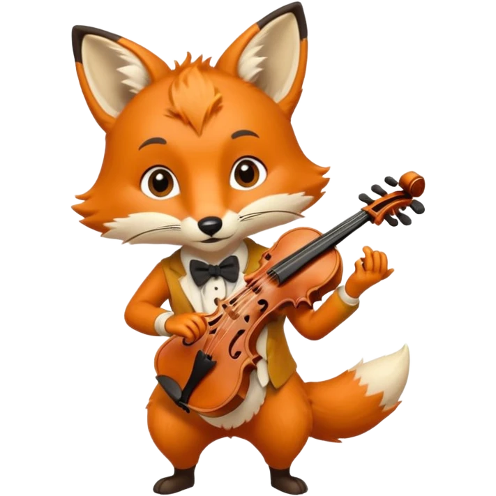 Fox playing playing violin emoji