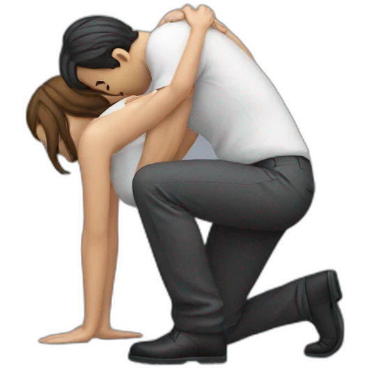 Lady bent over to man emoji