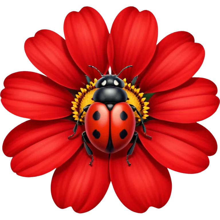 ladybird on flower emoji