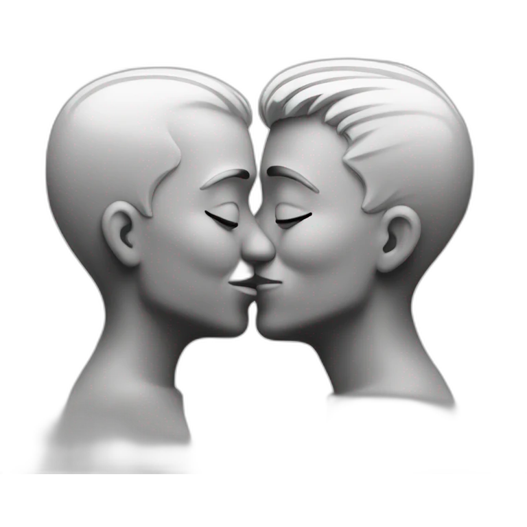 white men kissing emoji