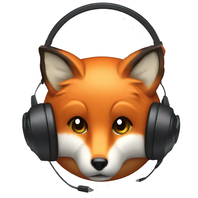 Fox sphere  with headphones emoji