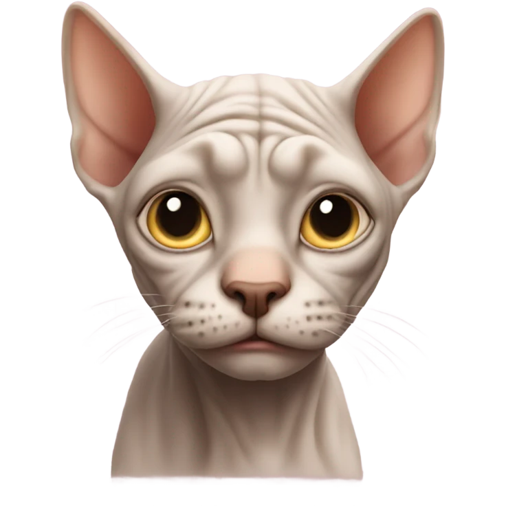 Super ugly and wrinkly hairless cat emoji