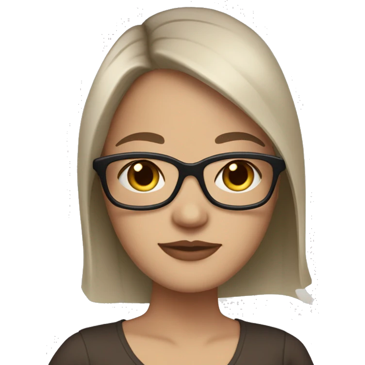 brown hair brown eyes long straight hair white skin woman glases pregnant emoji