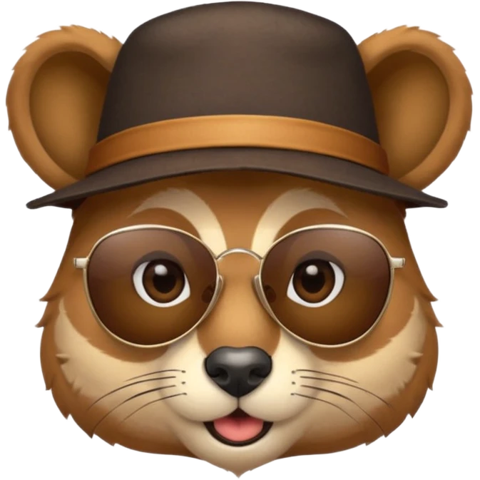 a sunglasses circus animal with hat  emoji