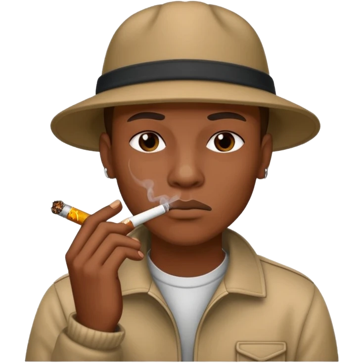 Gang member smoking a blunt emoji
