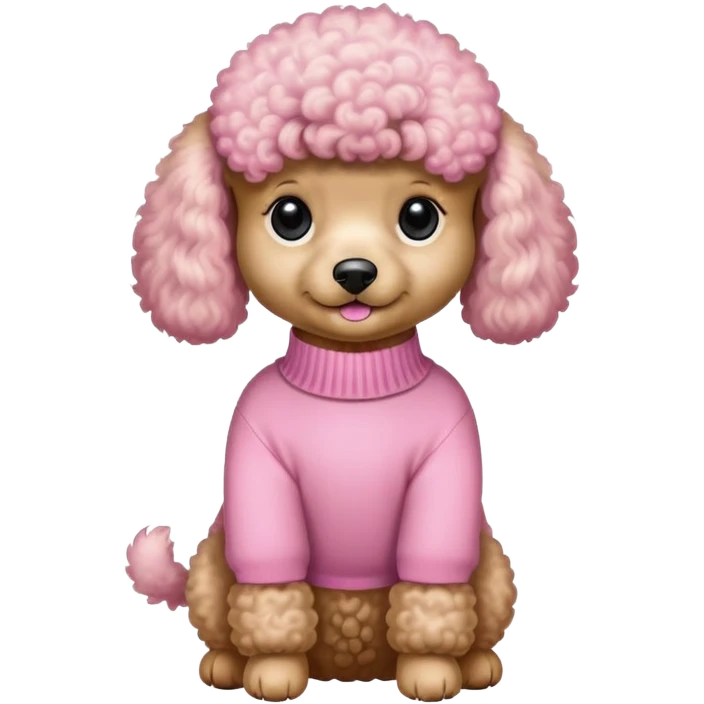 Mini poodle wearing a pink sweater emoji