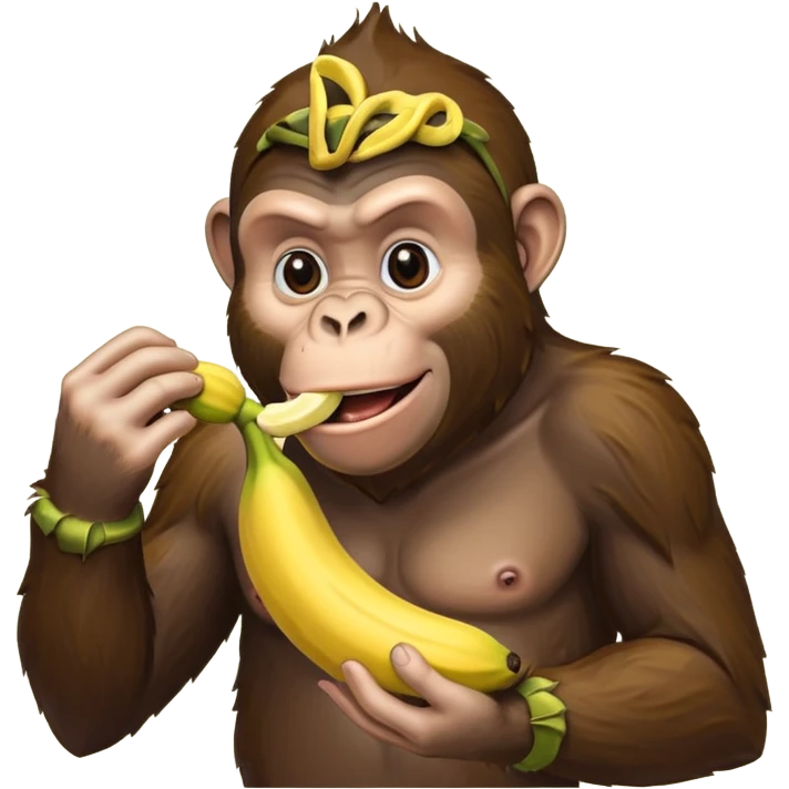 einen Affen der eine banane isst emoji