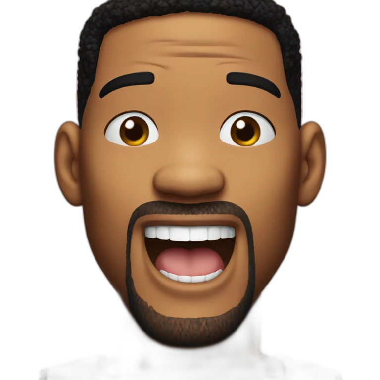 Will smith happy with your mouth a little open emoji