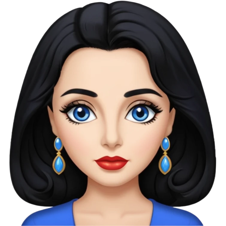 Elizabeth Taylor with blue eyes, black hair emoji