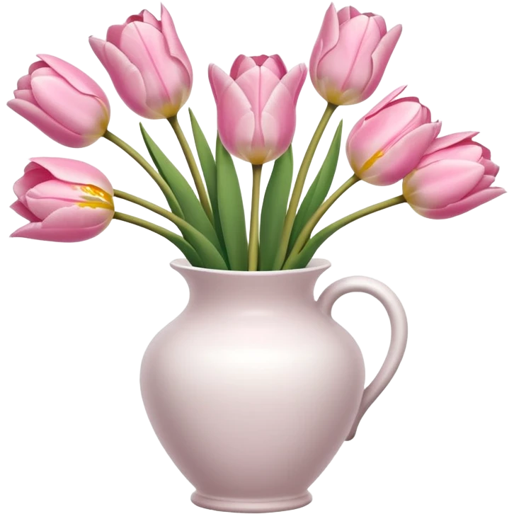 Light pink tulips in white vase emoji
