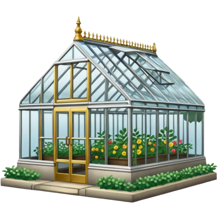 a big glasshouse in a garden (kew garden) emoji