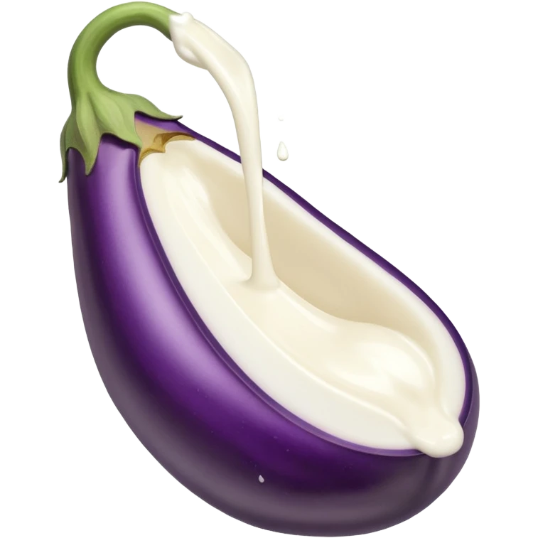 Milk coming out of a eggplant  emoji