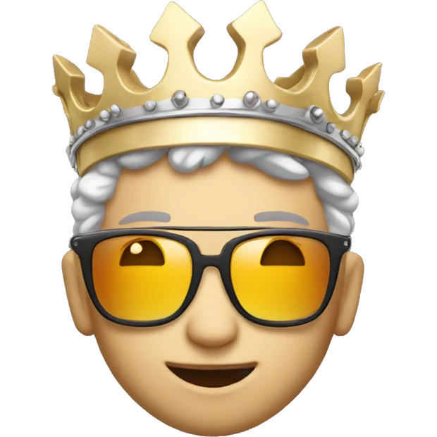 Cool 😎 emoji with crown emoji
