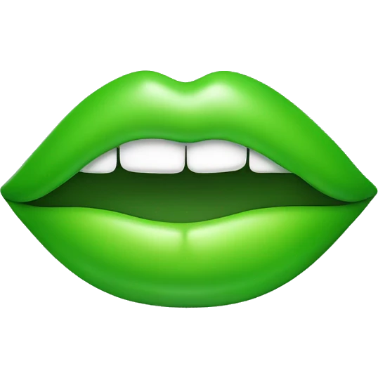 green lips with lime in mouth emoji