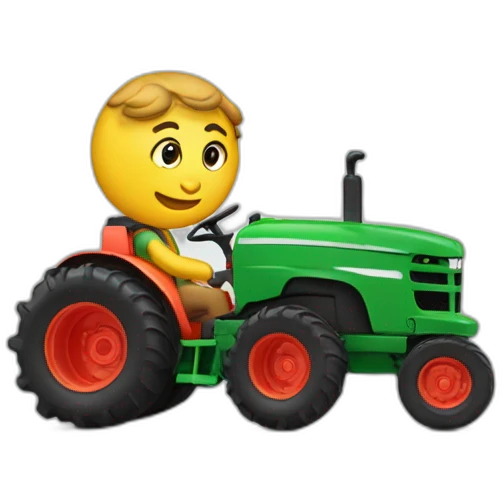 Trisomique qui conduit un tracteur emoji