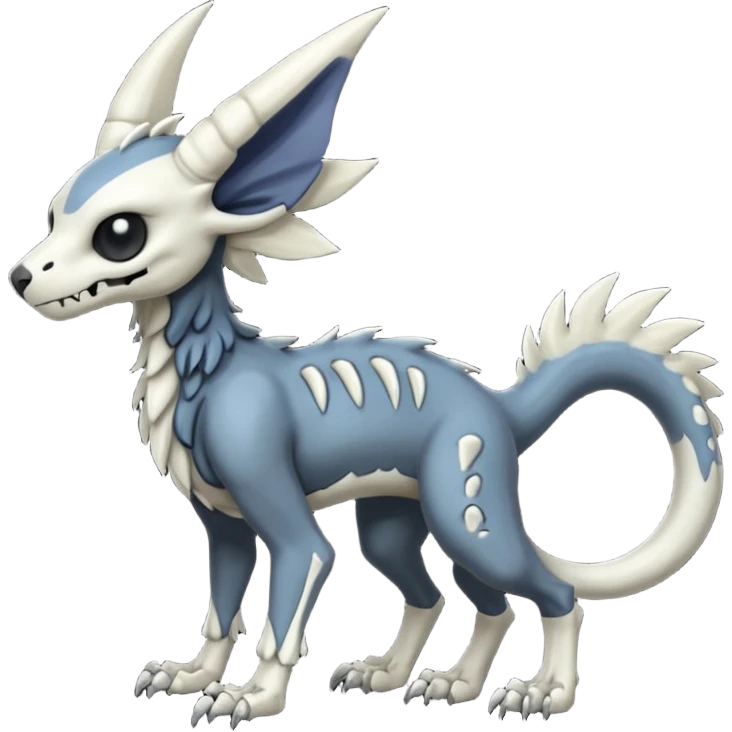 Eldritch Spooky Scary Skeletal Linoone-Absol-Trico-Hybrid (Full body) emoji