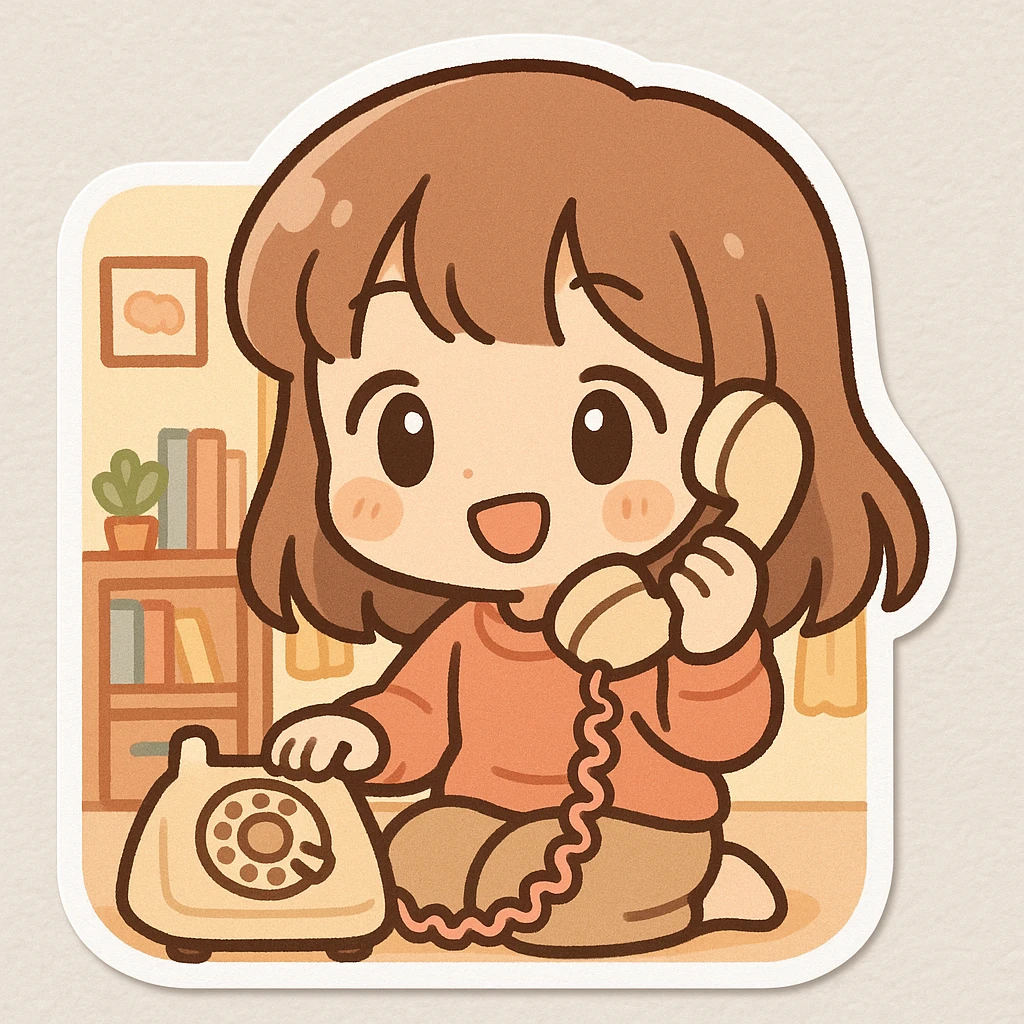 girl talking on telephone in her room emoji