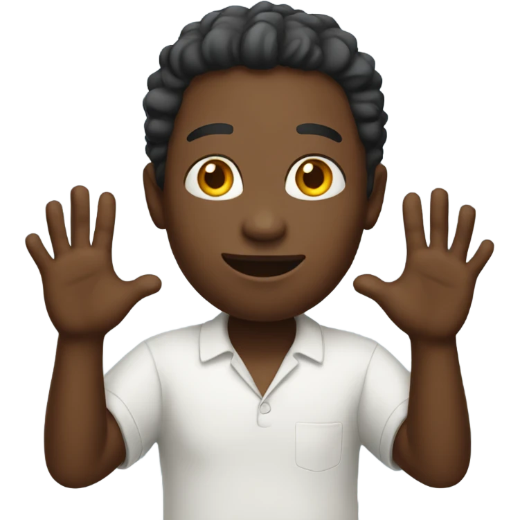 African with hands raised emoji