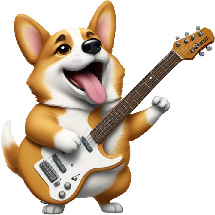 Corgi playing electric guitar  emoji