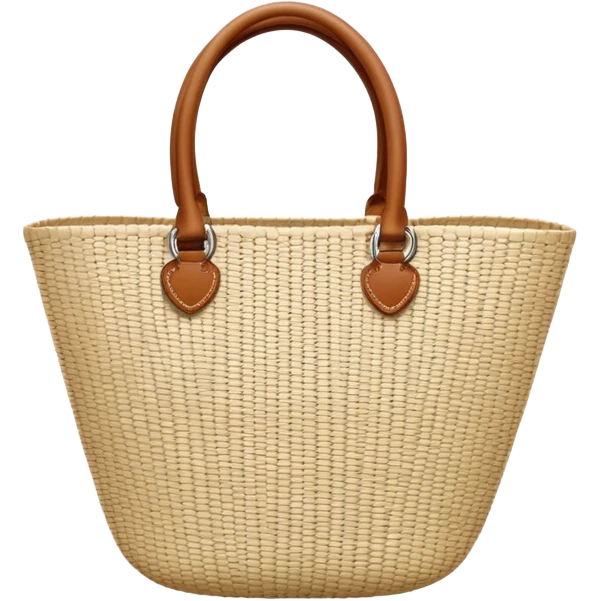 white straw beach bag emoji