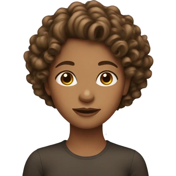 girl with curly brown hair emoji