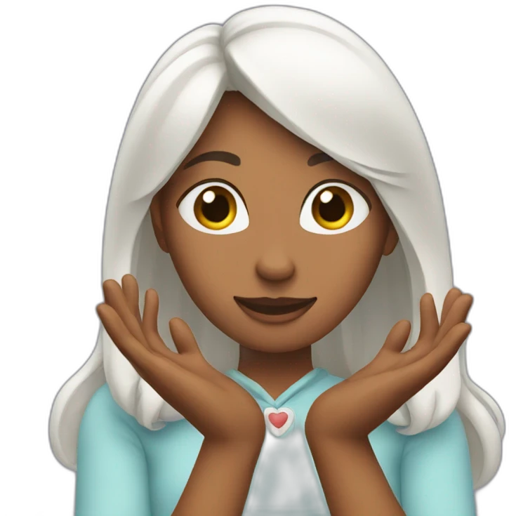 Woman making a heart with her hands emoji