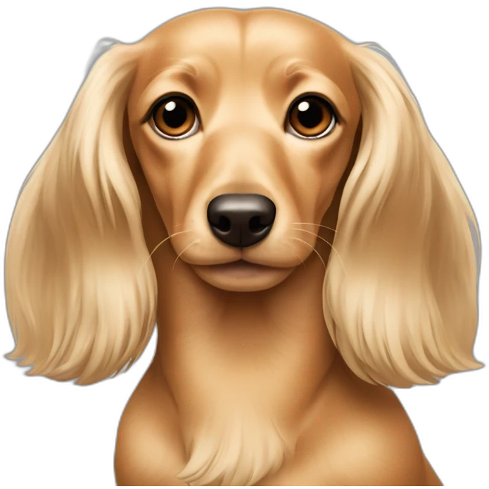 cream dachund with long hair emoji