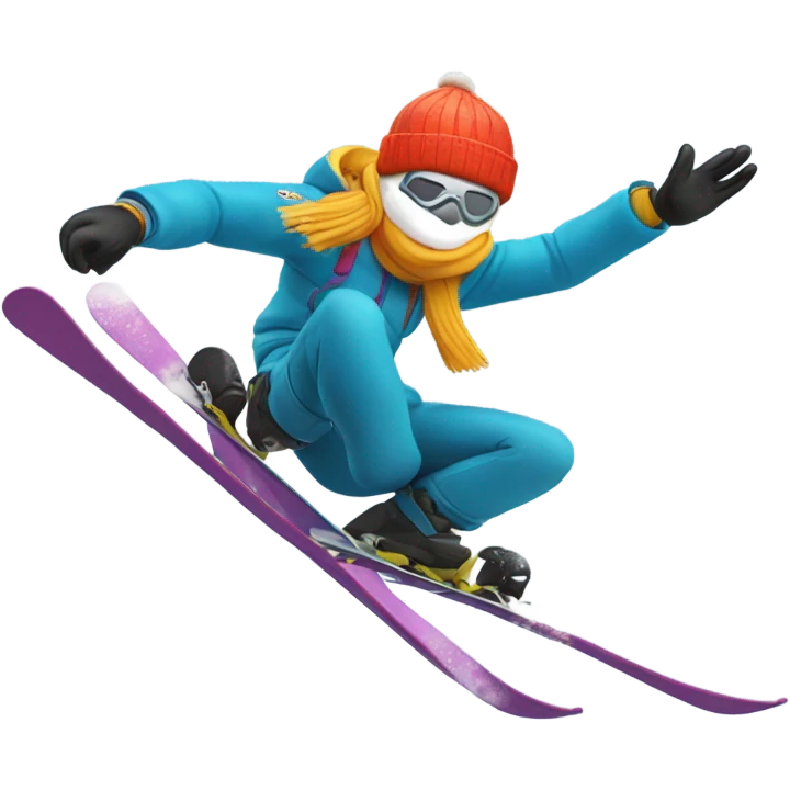 ski guy back flipping off a jump emoji
