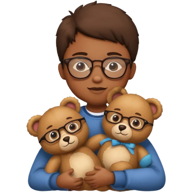 kid wearing glass with teddy bear  emoji