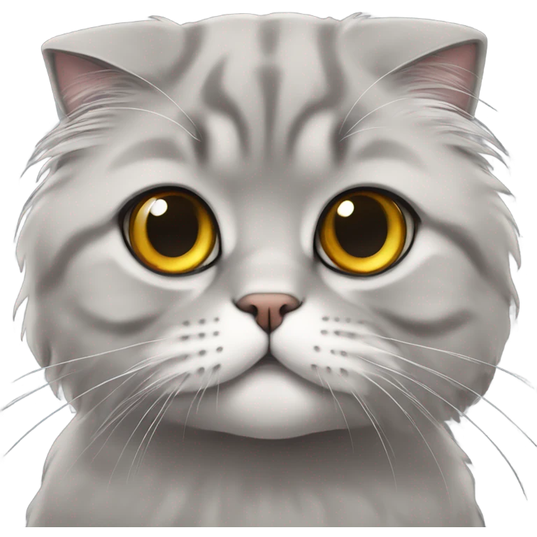 scottish fold cat gray long-haired  emoji