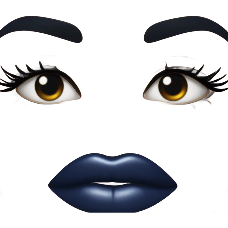 realistic dark blue lips emoji