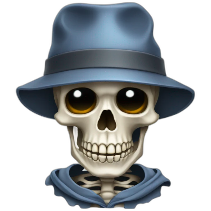 Skeleton wearing bucket hat emoji