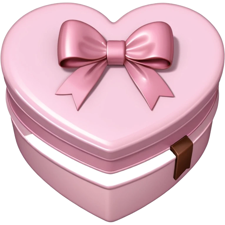 pale pink heart box, pale pink bow, filled with chocolates inside emoji