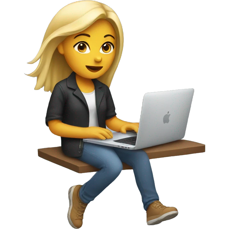 girl with macbook emoji