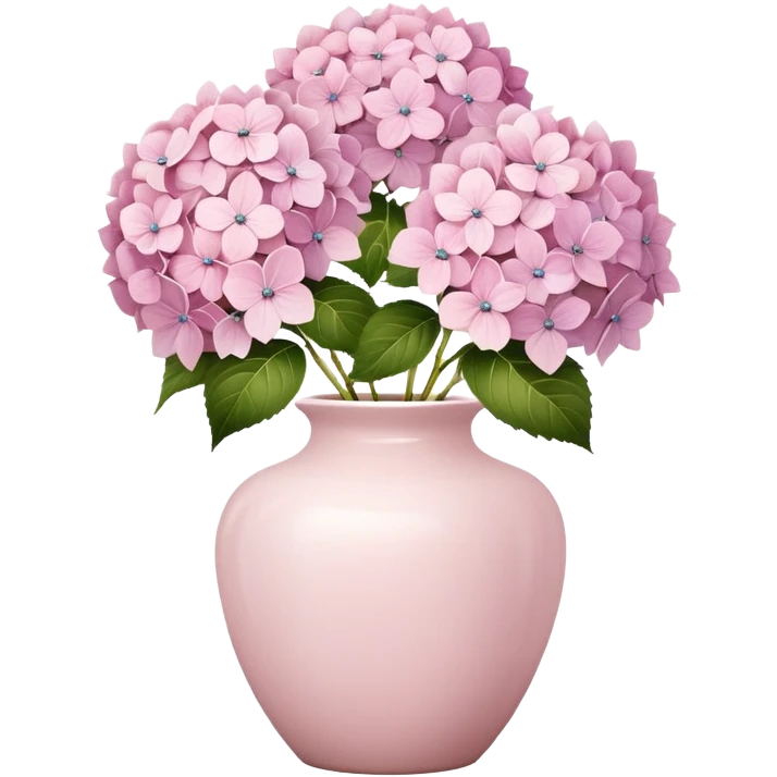 Light pink vintage ceramic vase with hydrangeas  emoji