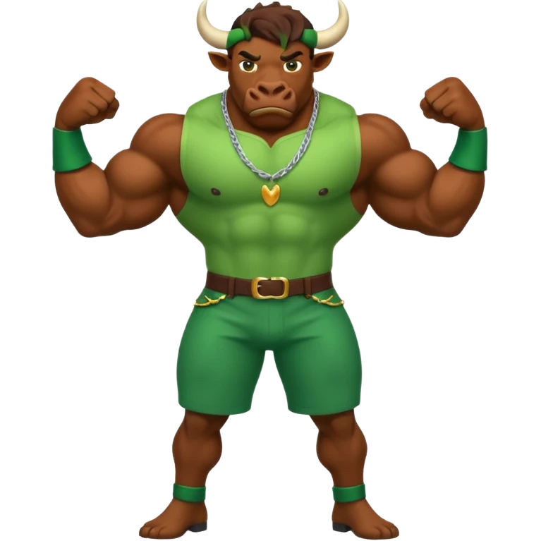 Green bull with clothes emoji
