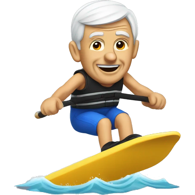 Old guy waterskiing  emoji
