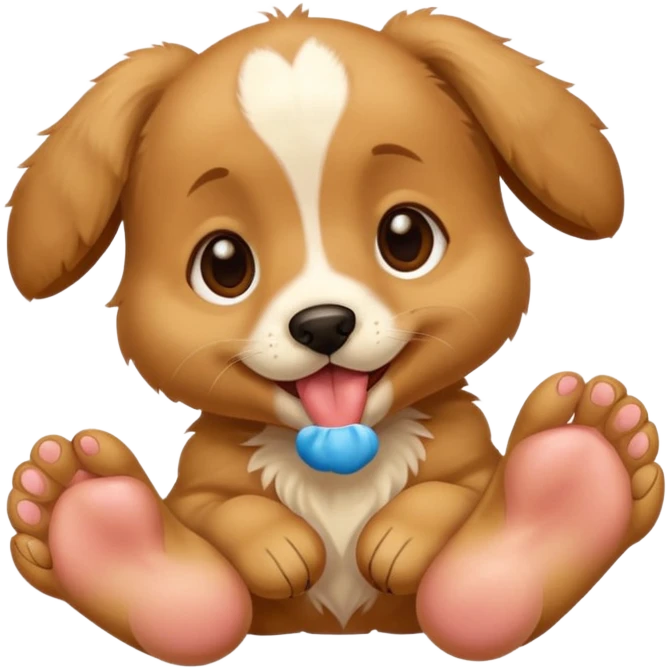 Puppy licking feet emoji