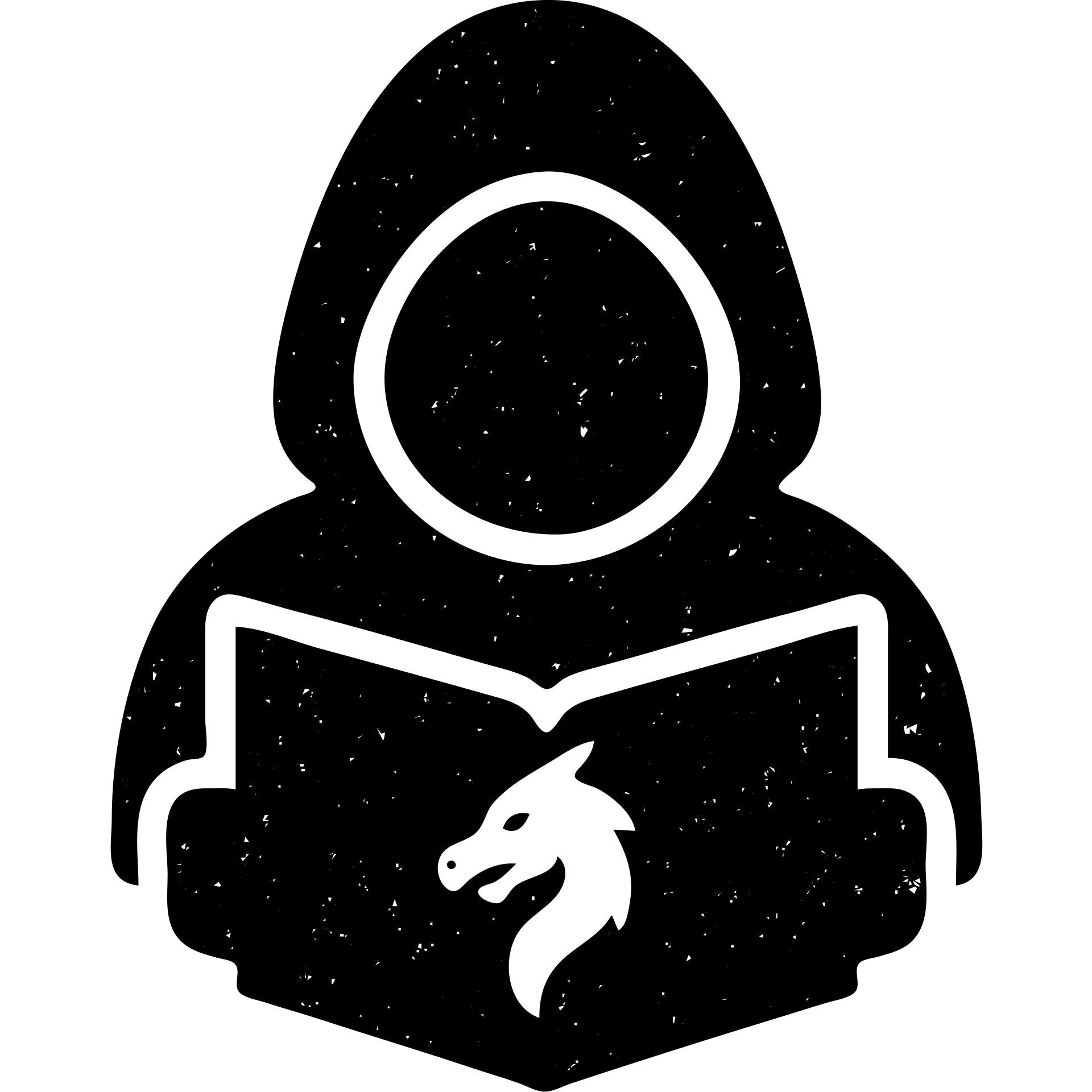 minimalist solid icon representing Dungeon Master for DnD TTRPGs with worn distressed effect emoji