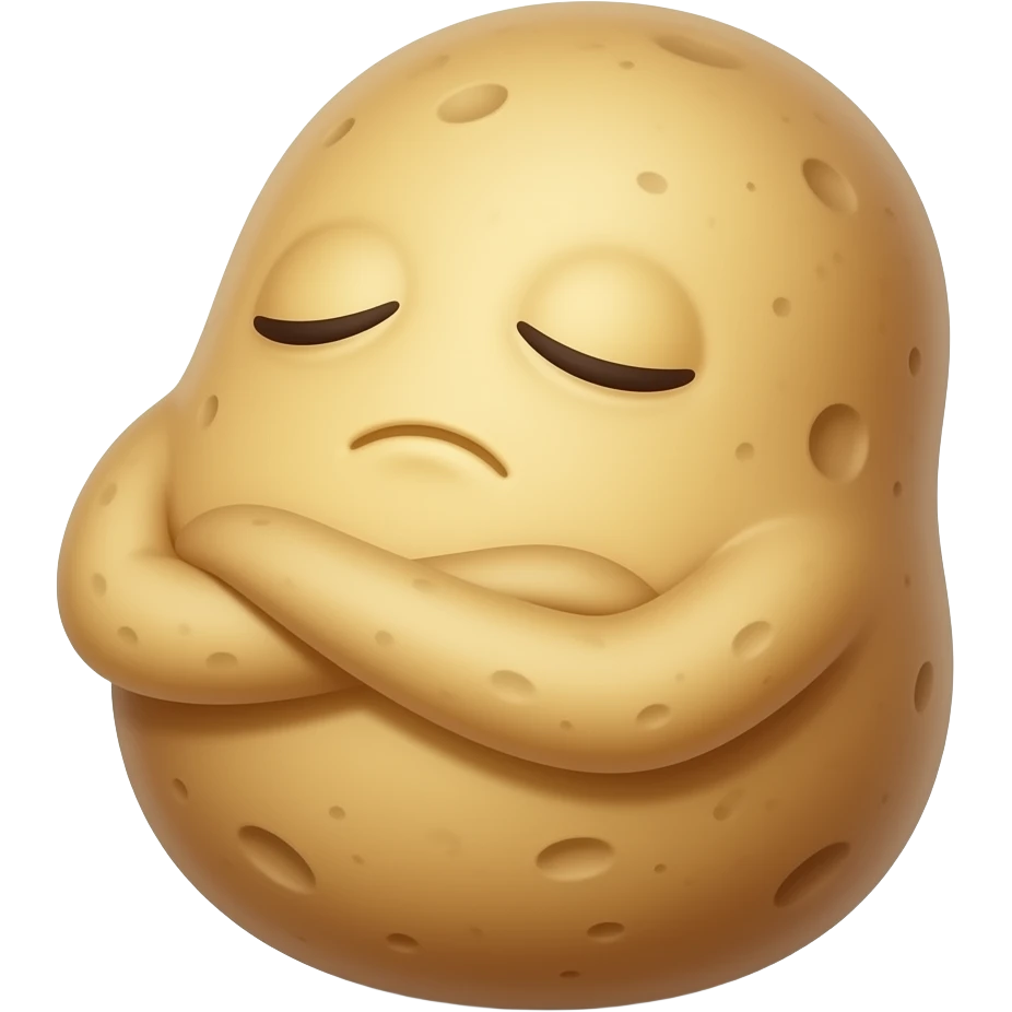 disapproving potato crossing arms eyes closed leaning back angle image backward emoji
