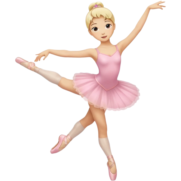 Blonde Asian dancing ballet, tippy toes emoji