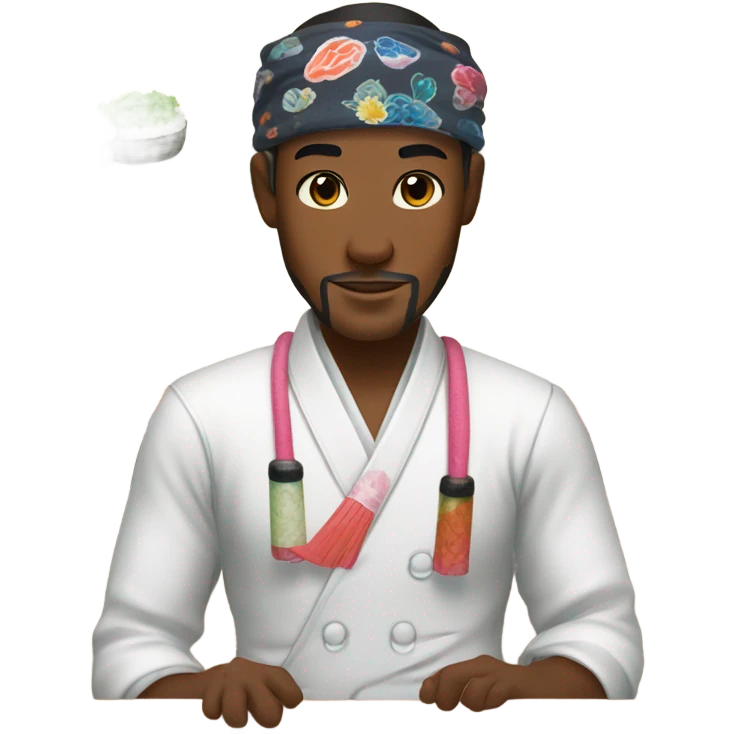 gay sushi master with bandana emoji