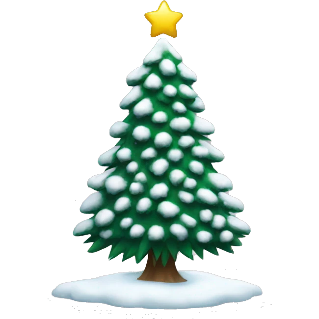 christmas tree with snow emoji