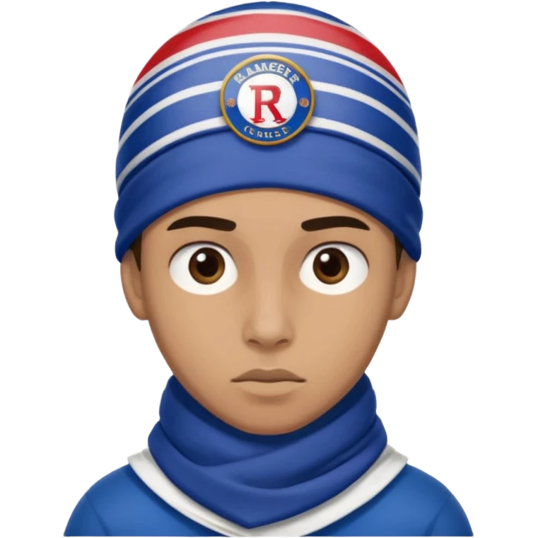 Glasgow Eangers football head and scarf head emoji