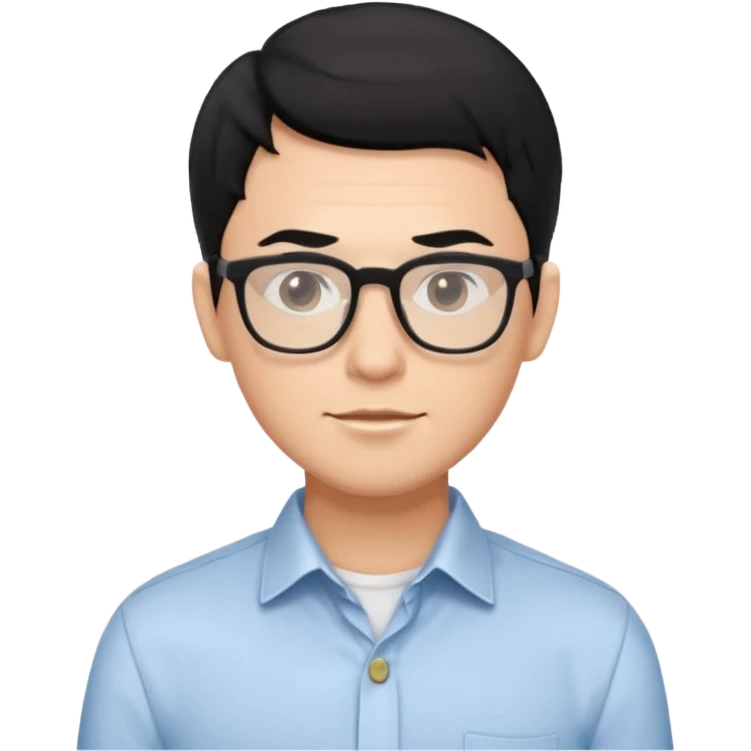 a handsome IT professional with balck hair and glasses emoji