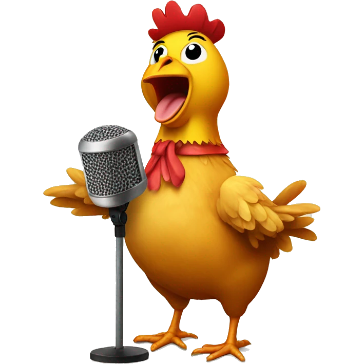 Singing chicken emoji