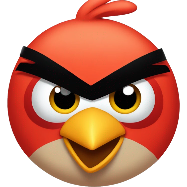 Red color angry bird  emoji