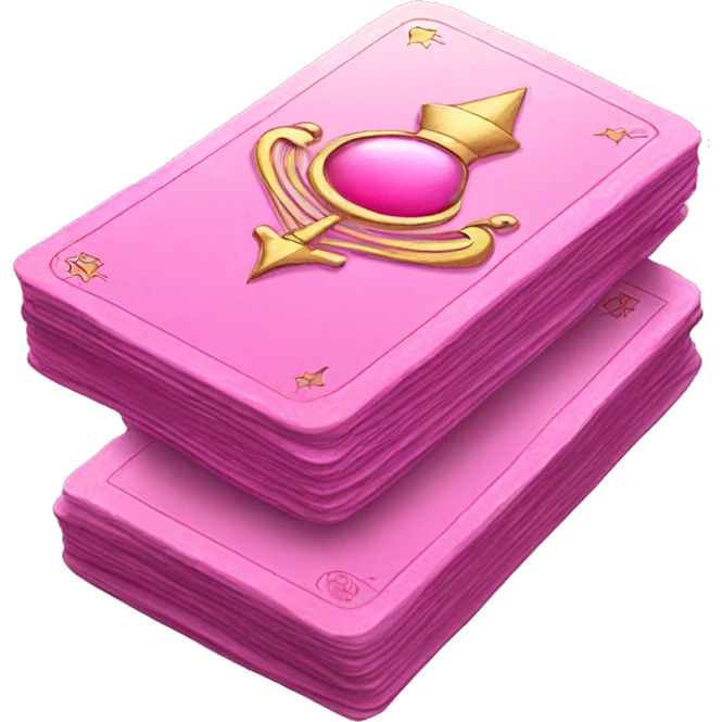 Pink tarot card stack emoji