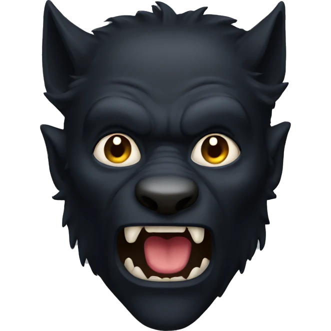 completely black  werewolf face emoji